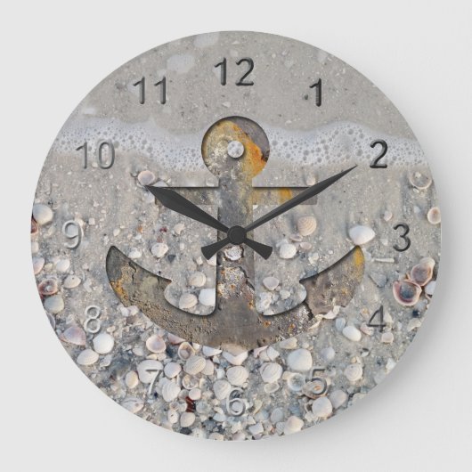Küstenanker Große Wanduhr (Vorderseite)