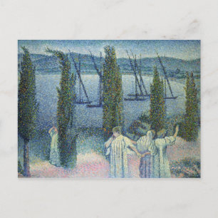 Küstenansicht mit Cypress-Bäumen, 1896 Postkarte
