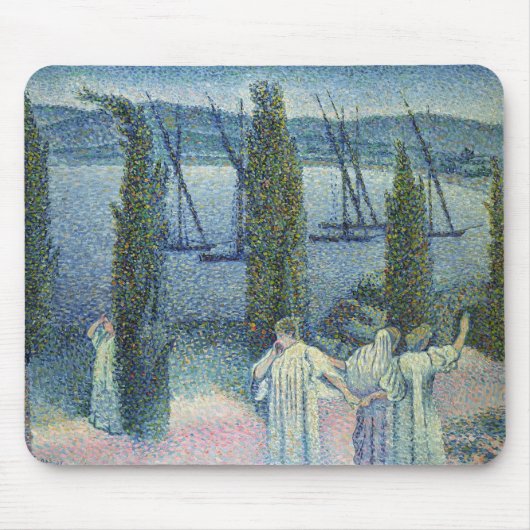Küstenansicht mit Zypresse-Bäumen, 1896 Mousepad (Vorne)