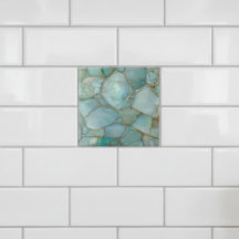 Küstenaqua-Achat-Gold-Mosaik