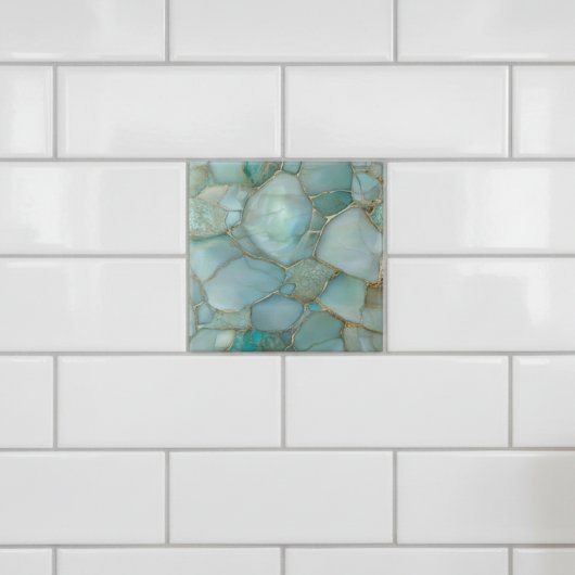Küstenaqua-Achat-Gold-Mosaik Fliese