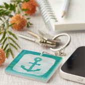 Küstenaqua-Anker der kunst-| Schlüsselanhänger (Vorderseite rechts)