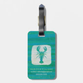 Küstenaqua-Hummer der kunst-| Gepäckanhänger (Rückseite vertikal)