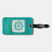 Küstenaqua-Lenkrad der kunst-| Gepäckanhänger (Rückseite horizontal)