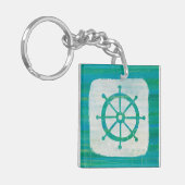Küstenaqua-Lenkrad der kunst-| Schlüsselanhänger (Vorderseite links)