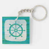 Küstenaqua-Lenkrad der kunst-| Schlüsselanhänger (Rückseite)