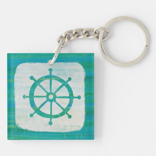 Küstenaqua-Lenkrad der kunst-| Schlüsselanhänger (Rückseite)