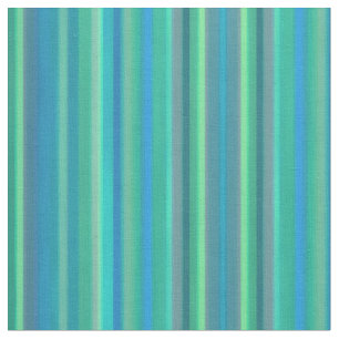 KüstenAquarell-blaues Grün-gestreiftes Gewebe Stoff