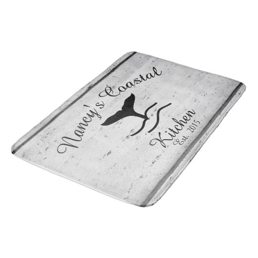 Küstenbauernhaus-Monogramm-Küchen-Matte Badematte (Schrägansicht)