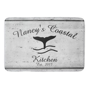 Küstenbauernhaus-Monogramm-Küchen-Matte Badematte