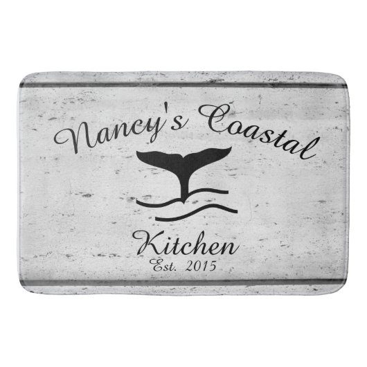 Küstenbauernhaus-Monogramm-Küchen-Matte Badematte (Vorderseite)