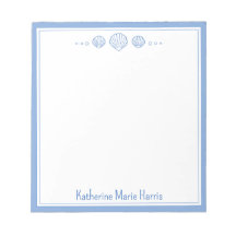 Küstenblau und Scallop Seashells Personalisiert