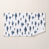 Küstenblau-Weiß-Muster Badhandtuch Set (Handtuch)