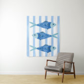 Küstenblaue Sardinen gestreift Wandteppich (Beispiel)