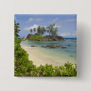 Küstenblick auf Mahe Island Button