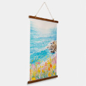 Küstenblumen Kunst Wandteppich Mit Holzrahmen (Gewinkelt)