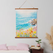 Küstenblumen Kunst Wandteppich Mit Holzrahmen (Schlafzimmer)