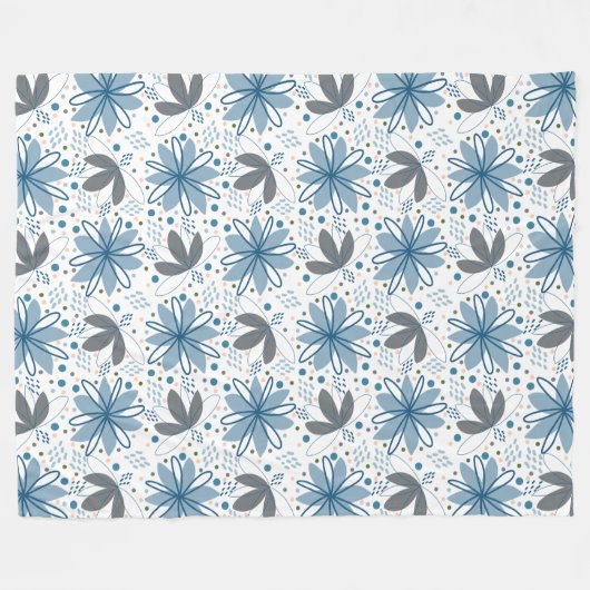 Küstenblüte: Moderne Abstrakte Blüte Fleecedecke (Vorderseite (Horizontal))