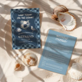 Küstenblüte und Bachelorette des karierten Meeres Einladung