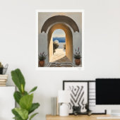 Küstenbogenweg zum Meer Kunstprint Poster (Heimbüro)