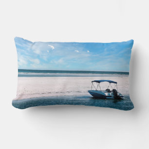 Küstenboot-Wandkunst Minimalistischer Ozean Blau Lendenkissen