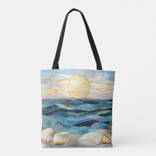 Küstenbuntglas-Ocean-Sonnenuntergang-Tasche Tasche