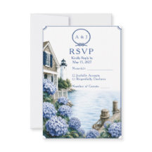 Küstencape Cod Hortensien Cottage Hochzeit RSVP