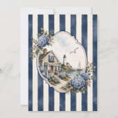 Küstencape Cod Hydrangeen Cottage-Hochzeit Einladung (Rückseite)