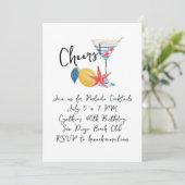 Küstencocktailparty Einladung (Stehend Vorderseite)