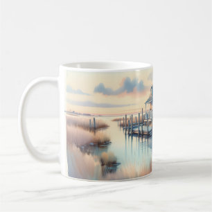 Küstencottage bei Sonnenaufgang im Marschland Kaffeetasse