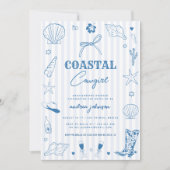 Küstencowgirl Handgezeichneter Junggesellinnenabsc Einladung (Vorderseite)