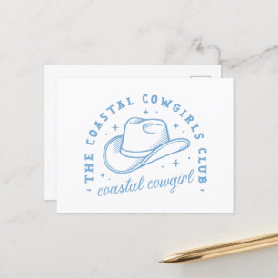 Küstencowgirl-Hut Westküste Blau Ästhetik Postkarte