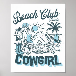 Küstencowgirl Palm Surf Beach Club Florida Poster
