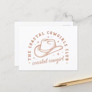 Küstencowgirl-Strandclub braunes Ästhetik Postkarte