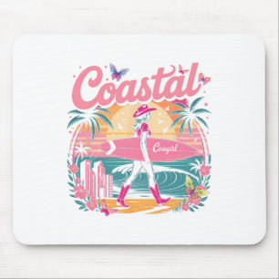 Küstencowgirl surft Wellen Strandabenteuer Mousepad