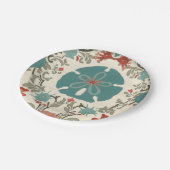 Küstendamast II Pappteller (Schrägansicht)