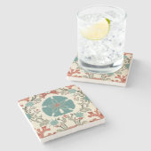 Küstendamast II Steinuntersetzer (Seitenansicht)