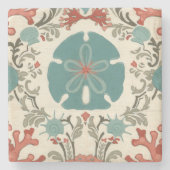 Küstendamast II Steinuntersetzer (Vorderseite)