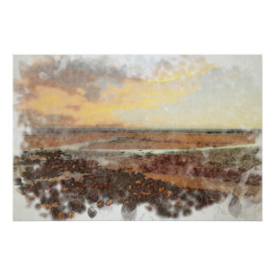 Küstendämmerung: Ardrossan Beach Aquarell Poster