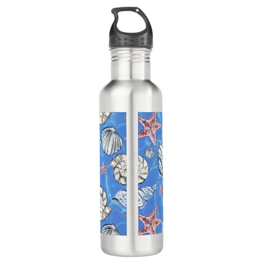 Küstendekoration Seashell Ocean Water Edelstahlflasche (Rückseite)