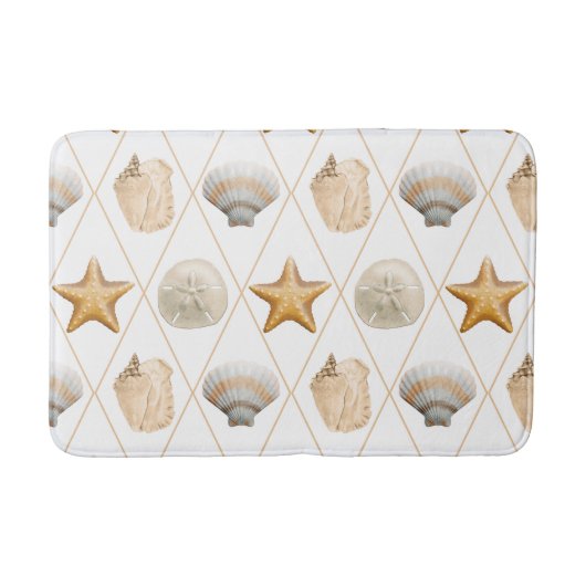 Küstendekorseashell-Muster Badematte (Vorderseite)