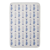 Küstendesign Duschvorhang mit Blauem Fischmuster Badematte (Vorderseite Vertikal)