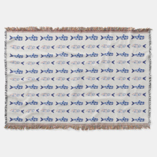 Küstendesign Duschvorhang mit Blauem Fischmuster Decke
