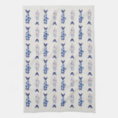 Küstendesign Duschvorhang mit Blauem Fischmuster Geschirrtuch (Vertikal)