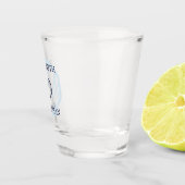 Küstenehe in Blautönen mit Muscheln Schnapsglas (Rechts)