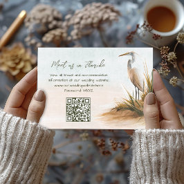 Küstenehe-Website im Boho-Stil mit Silberreiher-De RSVP Karte
