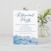 Küstenelegantes Party Wasserfarben Einladung (Stehend Vorderseite)