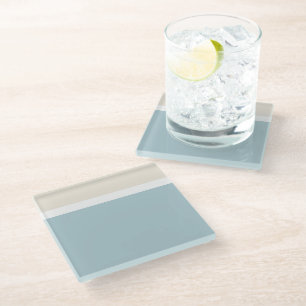 Küsteneleganz Modern Blau und Weiß Küste Glasuntersetzer
