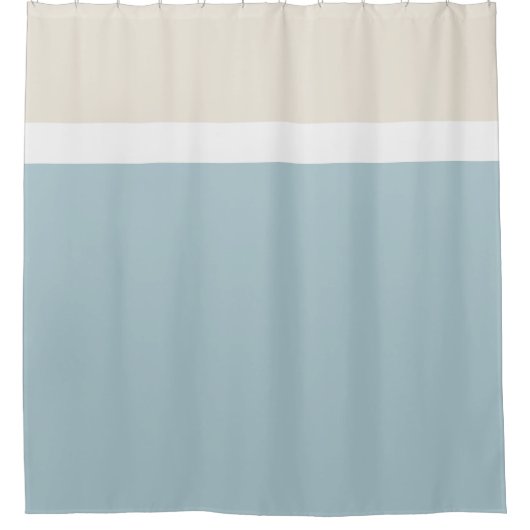 Küsteneleganz Modern Blau & Weiß Duschvorhang (Vorderseite)