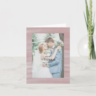 Küsteneleganz Rosa Hochzeit Dankeskarte